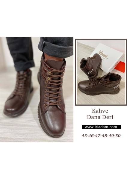 BRK4414 Komando Büyük Numara Dana Derisi Rahat Geniş Kalıp Erkek BOT