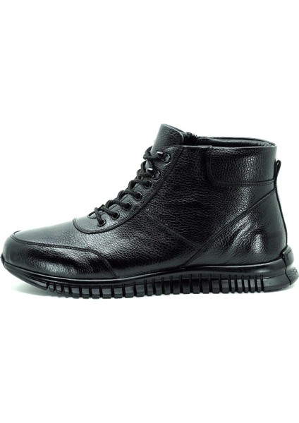 AG7044 Siyah Büyük Numara Dana Derisi Rahat Geniş Kalıp Erkek Bot 46 modelleri