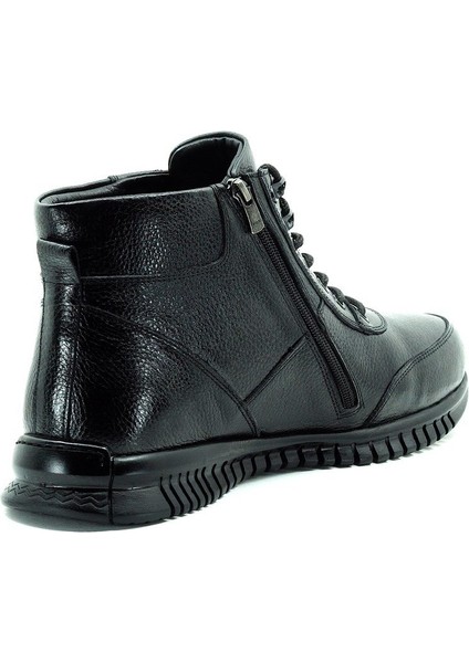 AG7044 Siyah Büyük Numara Dana Derisi Rahat Geniş Kalıp Erkek Bot 46 indirimleri