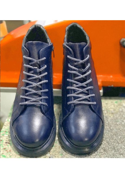 MHG201 Lacivert Büyük Numara Dana Derisi Rahat Geniş Kalıp Erkek Bot 45 fiyatları