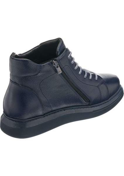 MHG201 Lacivert Büyük Numara Dana Derisi Rahat Geniş Kalıp Erkek Bot 45 fırsatları