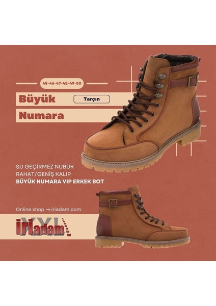 Numaralarda Tarçın Su Geçirmez Nubuk Özel Seri Büyük Numara Vip Bot. Rahat Geniş Kalıp Yeni Sezon fırsatları