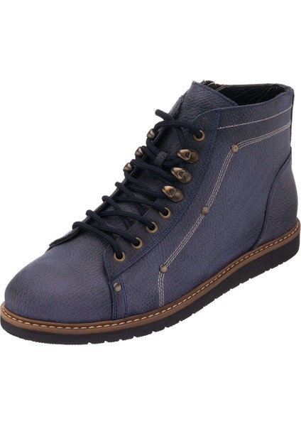 Lacivert Crazy Yağlı Termo Taban Büyük Numara Dana Derisi Rahat Geniş Kalıp Üst Kalite Erkek Bot modelleri