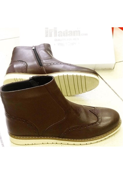 Numaralarda NRN1205 Kahve Süspansiyonlu Kauçuk Taban Büyük Numara Dana Derisi Rahat Geniş Kalıp Erkek Bot fiyatları