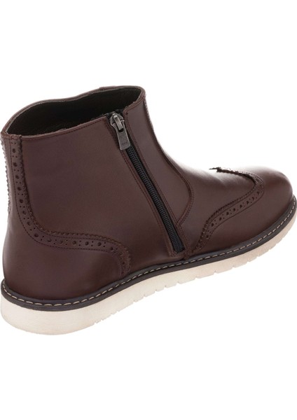 Numaralarda NRN1205 Kahve Süspansiyonlu Kauçuk Taban Büyük Numara Dana Derisi Rahat Geniş Kalıp Erkek Bot indirimleri