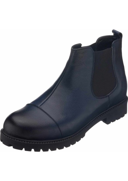 45 - 46 - 47 - 48 -49 - 50 GG1284 Lacivert Büyük Numara Dana Derisi Rahat Geniş Kalıp Erkek Bot modelleri