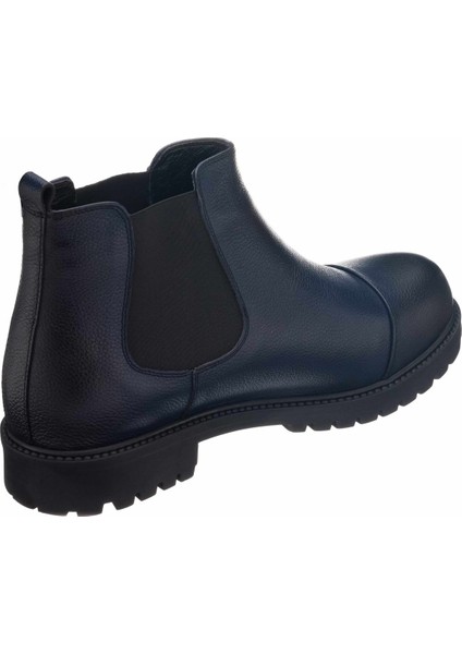45 - 46 - 47 - 48 -49 - 50 GG1284 Lacivert Büyük Numara Dana Derisi Rahat Geniş Kalıp Erkek Bot