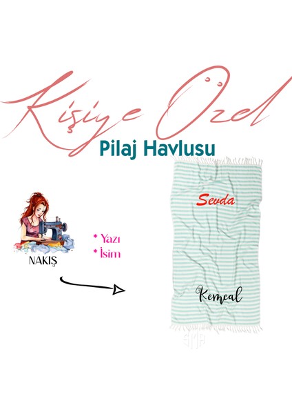 Kişiye Özel Çavuş Desenli Nakışlı Peştemal – Isim Yazılı Oversize Türk Plaj Havlusu – Banyo Havlusu fiyatları