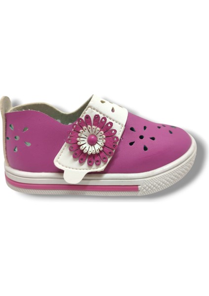 Şirinbebe 1687-20 Çiçek Cırtlı Kız Çocuk Sandalet Pembe Beyaz 21-25 fiyatları