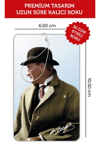 6 Adet Başkumandan Mustafa Kemal Atatürk Görselli Oto Kokusu ve Torpido Aksesuarı modelleri