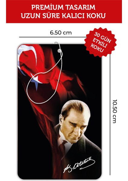 6 Adet Başkumandan Mustafa Kemal Atatürk Görselli Oto Kokusu ve Torpido Aksesuarı