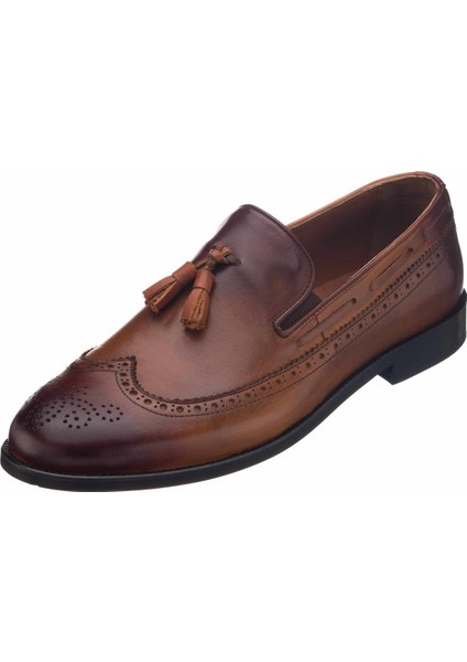 NV1930 Taba Püsküllü Analin Neolit Taban Üst Kalite Deri Büyük Numara Erkek Ayakkabı modelleri