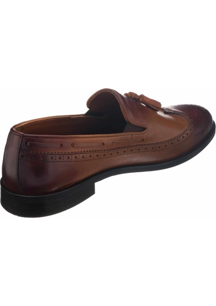 NV1930 Taba Püsküllü Analin Neolit Taban Üst Kalite Deri Büyük Numara Erkek Ayakkabı