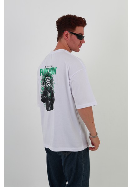 Punkyou-Oversize Tişört | Sırt Baskılı – Minimal Göğüs Desenli Unisex Tshirt fiyatları