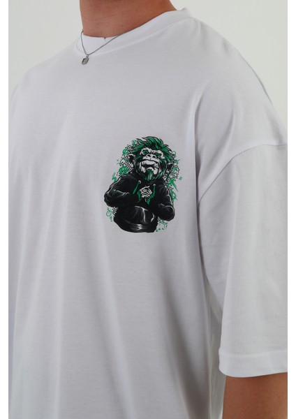 Punkyou-Oversize Tişört | Sırt Baskılı – Minimal Göğüs Desenli Unisex Tshirt modelleri