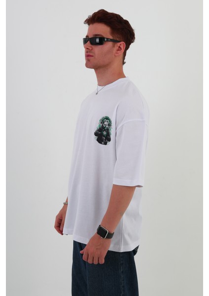 Punkyou-Oversize Tişört | Sırt Baskılı – Minimal Göğüs Desenli Unisex Tshirt