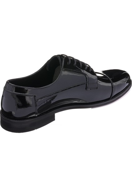 45,46,47,48,49,50 Numaralarda NV1088 Siyah Rugan Neolit Taban Büyük Numara Erkek Klasik Ayakkabı