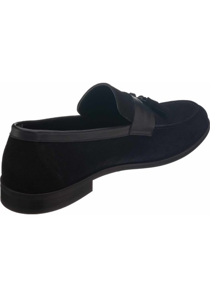 KD0696 Siyah Süet Neolit Taban Üst Kalite Deri Büyük Numara Erkek Ayakkabı