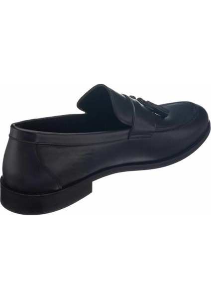 KD0696 Siyah Deri Neolit Taban Üst Kalite Deri Büyük Numara Erkek Ayakkabı