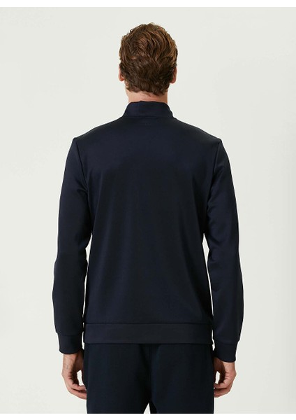 Lacivert Erkek Dik Slim Fit Düz Sweatshirt 1092049