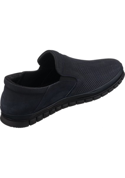 AG1041-1 Lacivert Nubuk Yazlık Büyük Numara Dana Derisi Rahat Geniş Kalıp Erkekr Ayakkabı indirimleri