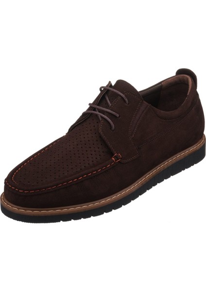 KRT103 Kahverengi Dana Nubuk Derisi Üst Kalite Rahat Geniş Kalıp Büyük Numara Ayakkabı modelleri