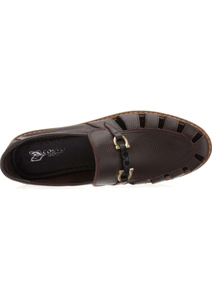 45 - 46 - 47 - 48 - 49 - 50 AG2021 Kahve Termo Taban 4 Mevsim Kullanılabilir Büyük Numara Dana Derisi Rahat Geniş Kalıp Üst Kalite Erkek Ayakkabı