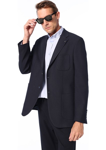 Lacivert Erkek Mono Regular Fit Düz Ceket FC4WM-CKT 2487