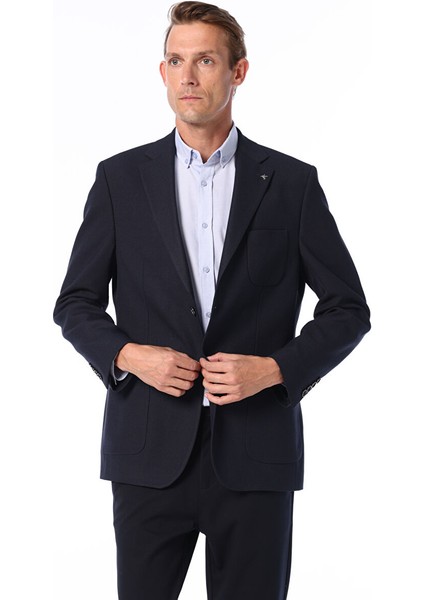 Lacivert Erkek Mono Regular Fit Düz Ceket FC4WM-CKT 2487