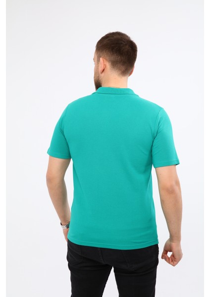 Polo Yaka Pike Örme Tişört Benetton Yeşili Cepli modelleri