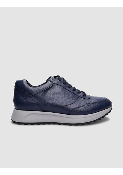 Lacivert Erkek Deri Sneaker 123154R
