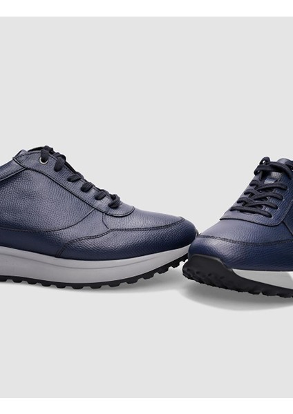 Lacivert Erkek Deri Sneaker 123154R