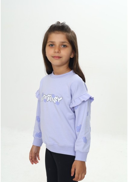 Kız Çocuk Fantasy Çiçek Baskılı Sweatshirt fırsatları