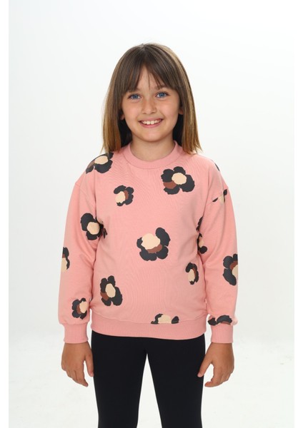 Kız Çocuk Pano Baskılı Sweatshirt