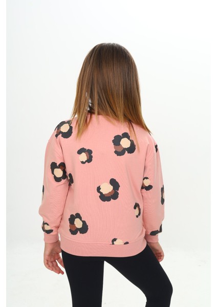 Kız Çocuk Pano Baskılı Sweatshirt