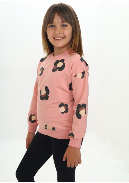 Kız Çocuk Pano Baskılı Sweatshirt