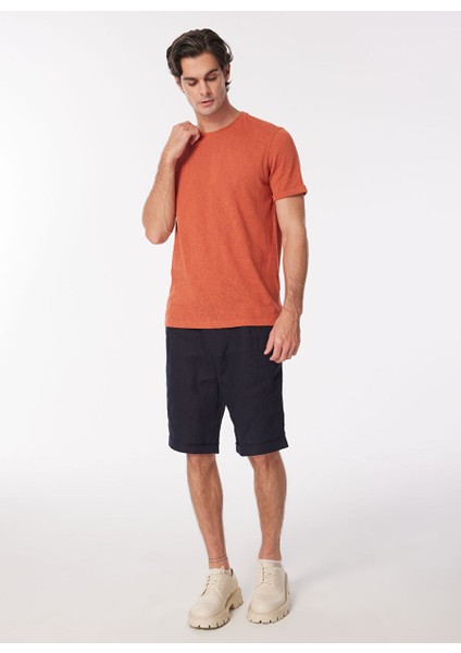 Kiremit Erkek Bisiklet Yaka Basic T-Shirt F4SM-TST 0103