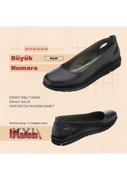 41,42,43,44 Numaralarda 18545 Siyah Deri Büyük Numara Babet fiyatları