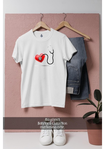 Oversize Black Stethoscope Steteskop Tasarımlı Unisex T-Shirt fiyatları