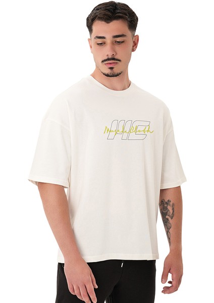 Icon Heavyweight Oversize T-Shirt Kırık Beyaz