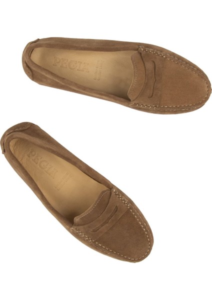 Hakiki Süet Kadın Loafer Ayakkabı 700907