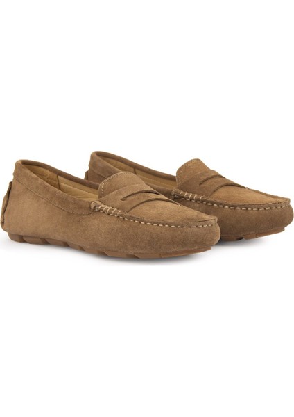 Hakiki Süet Kadın Loafer Ayakkabı 700907