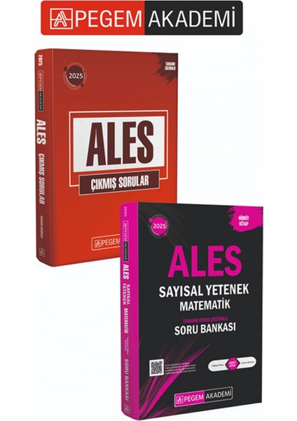 Pegem Akademi 2025 Ales Tamamı Çözümlü Çıkmış Sorular + 2025 Ales