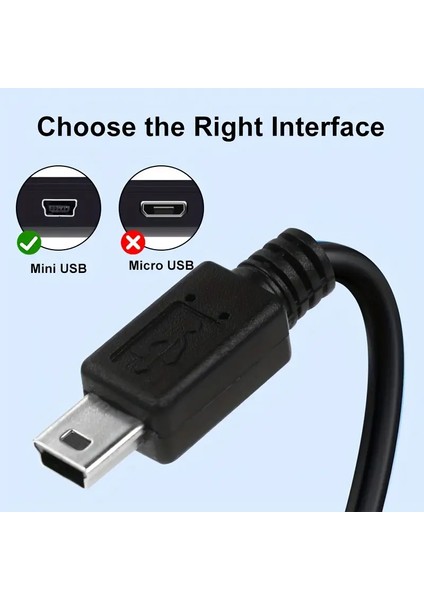 1.5 Metre Ps3 Kol Şarj Kablosu 5 Pin Mini USB Usb5-Pin 2.0 Erkek A Mini 5 Pin B 1.5mt Piramit Uç Mini 5-Pin Şarj Kablosu