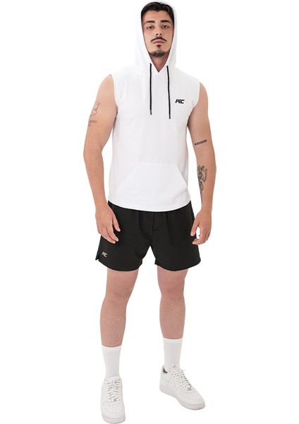 Training Kapüşonlu Kolsuz T-Shirt Beyaz modelleri