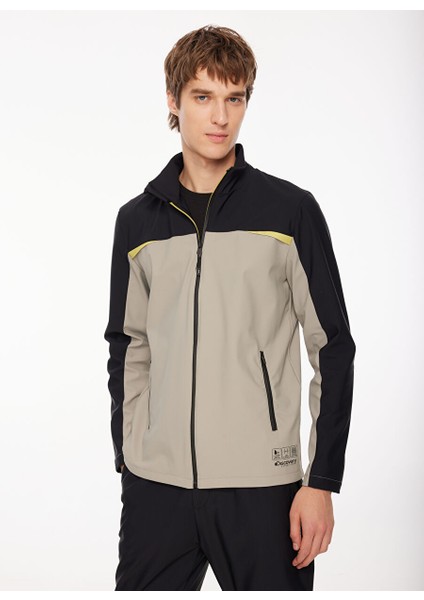 Bej - Siyah Erkek Bato Yaka Basic Sweatmont D3WM-SWT8