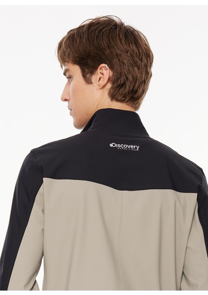 Bej - Siyah Erkek Bato Yaka Basic Sweatmont D3WM-SWT8