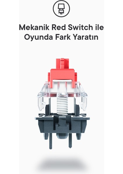 Amber Type-C Bağlantılı Rgb Ledli Mekanik Gaming Oyuncu Klavye Q Red Switch