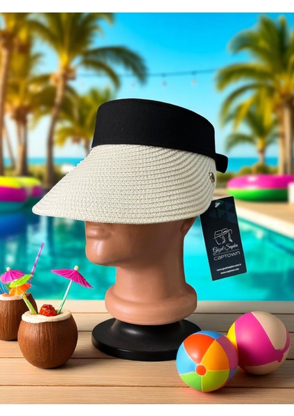 Yazlık Şapka Hasır Kadın Vizör Şapka - Açık Bej fiyatları