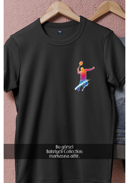 Oversize Badminton Silüet Cep Tasarımlı Unisex T-Shirt fiyatları